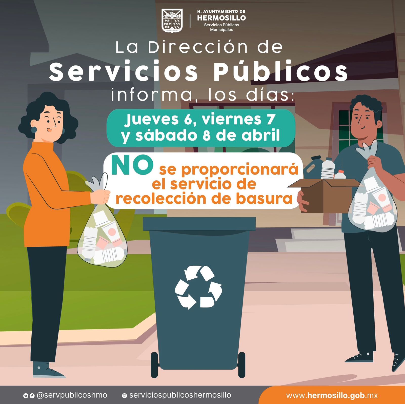 No habrá recolección de basura doméstica en Semana Santa en Hermosillo