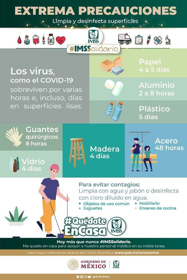 Brinda IMSS recomendaciones para cuidados en casa durante la emergencia por COVID-19