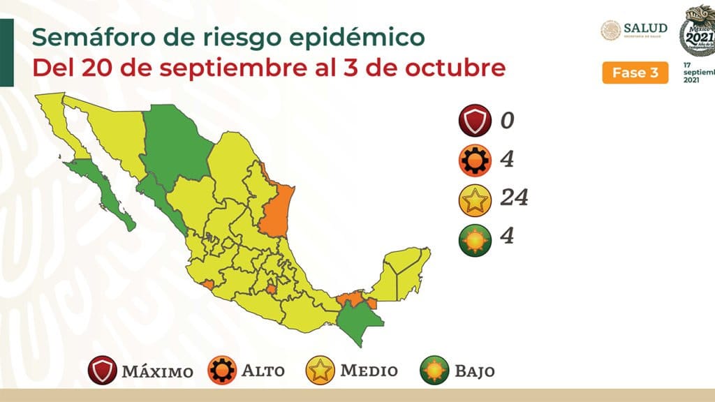 Sonora entra a color amarillo en Semáforo Epidemiológico Federal