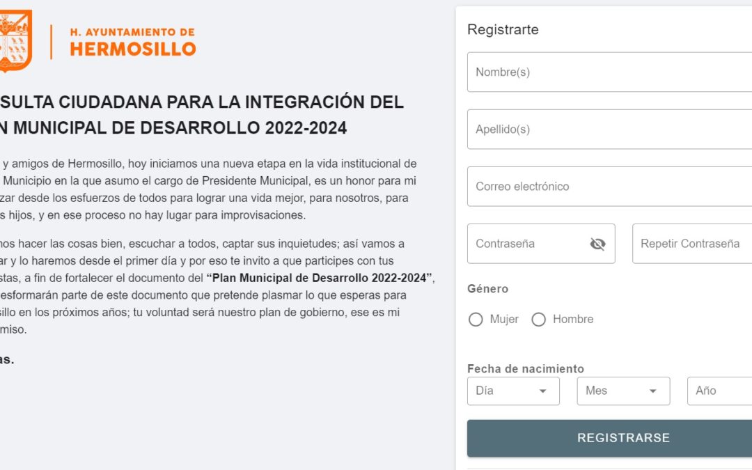 Últimos días para que la ciudadanía participe en el plan municipal de desarrollo de Hermosillo