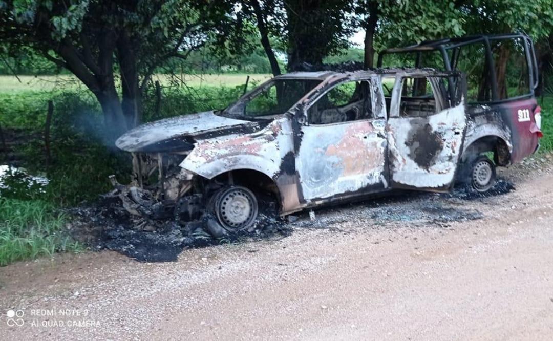 Comando armado ejecuta a tres policías municipales de San Francisco del Mar e incendia la patrulla para rescatar a un traficante