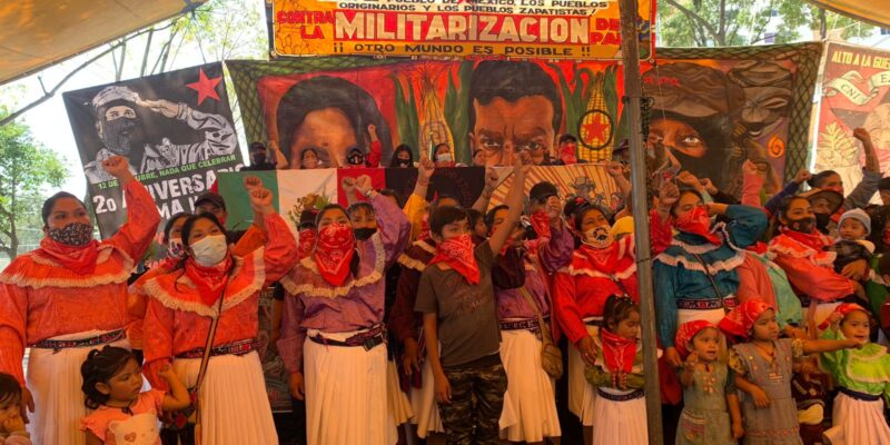 Realizan acciones en México y el mundo contra militarización en territorios zapatistas