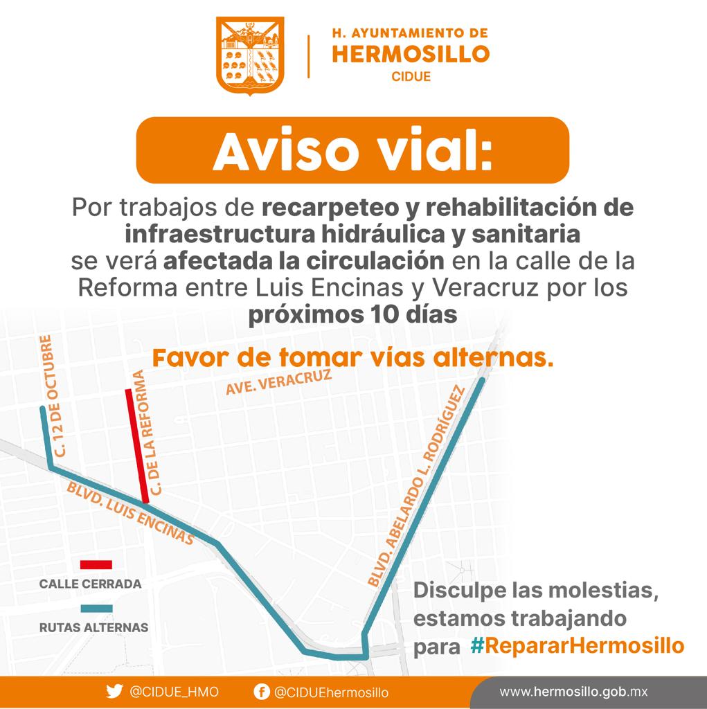 Rehabilitará Ayuntamiento 21 cuadras de la calle Reforma a partir del próximo lunes (3)