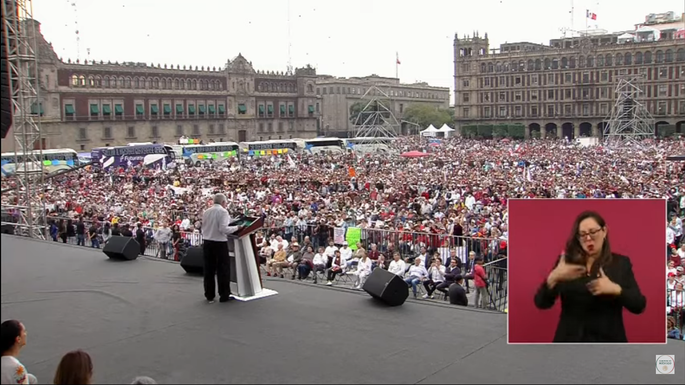 El discurso de AMLO en el zócalo a cuatro años de gobernar México AMlO