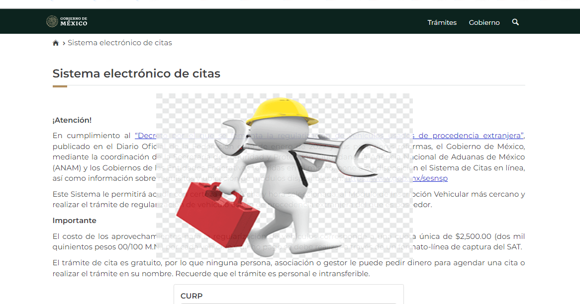 Plataforma para citas de regularización se encuentra en mantenimiento: Repuve REPUVE