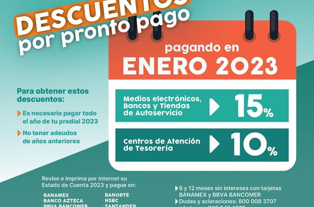 Mantendrá Ayuntamiento de Hermosillo descuento de 15 por ciento en predial hasta el 31 de enero