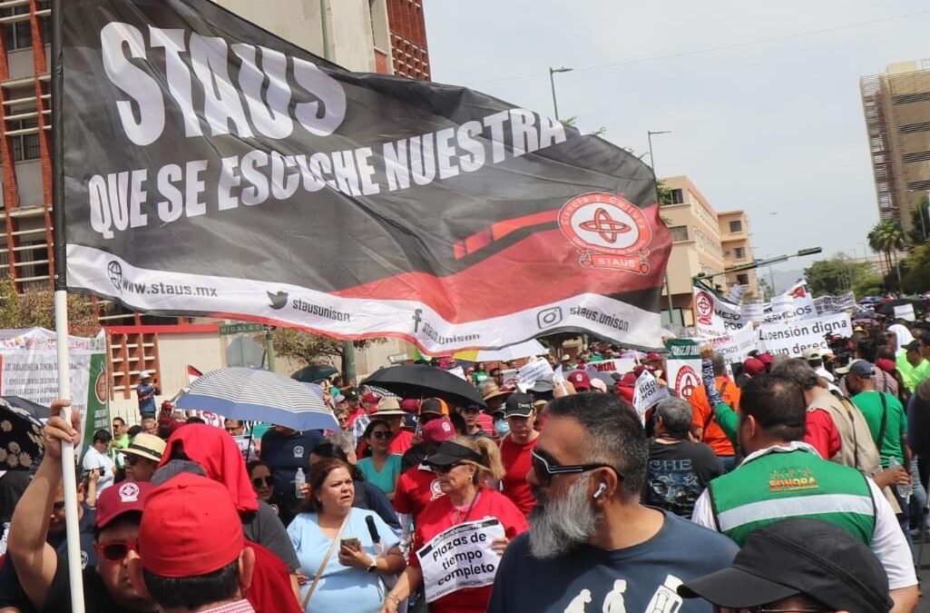 Determinación, alegrías y sinsabores en la marcha del 1º de mayo en Hermosillo