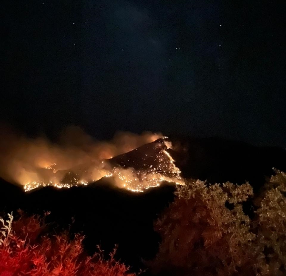 Sigue intensa la lucha contra incendio forestal en Cerro Gavilán El Gavilán
