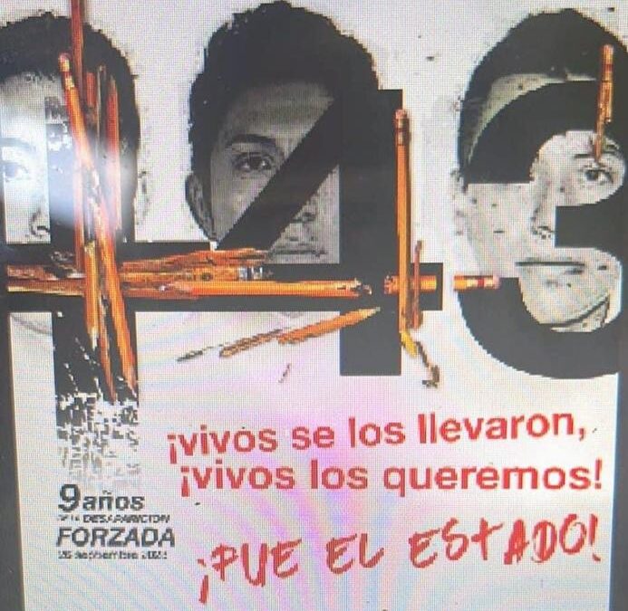 Conmemorarán 9 años de la desaparición de estudiantes en Ayotzinapa