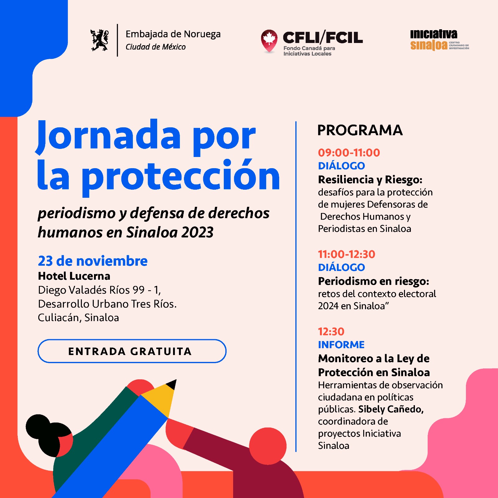Se realizará en Culiacán la “Jornada por la Protección: periodismo y derechos humanos en Sinaloa 2023” Jornada-23nov_Face-Insta