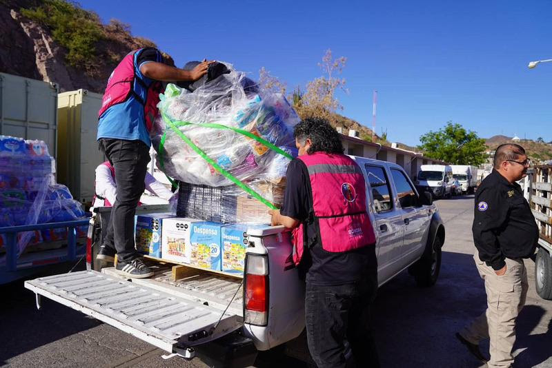 Entrega Gobierno de Sonora 111 toneladas de ayuda a afectados por huracán Otis