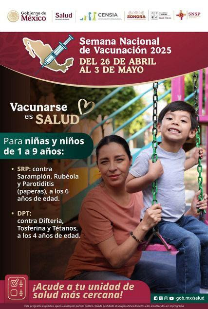Inicia en Sonora la Primera Semana Nacional de Vacunación 2025