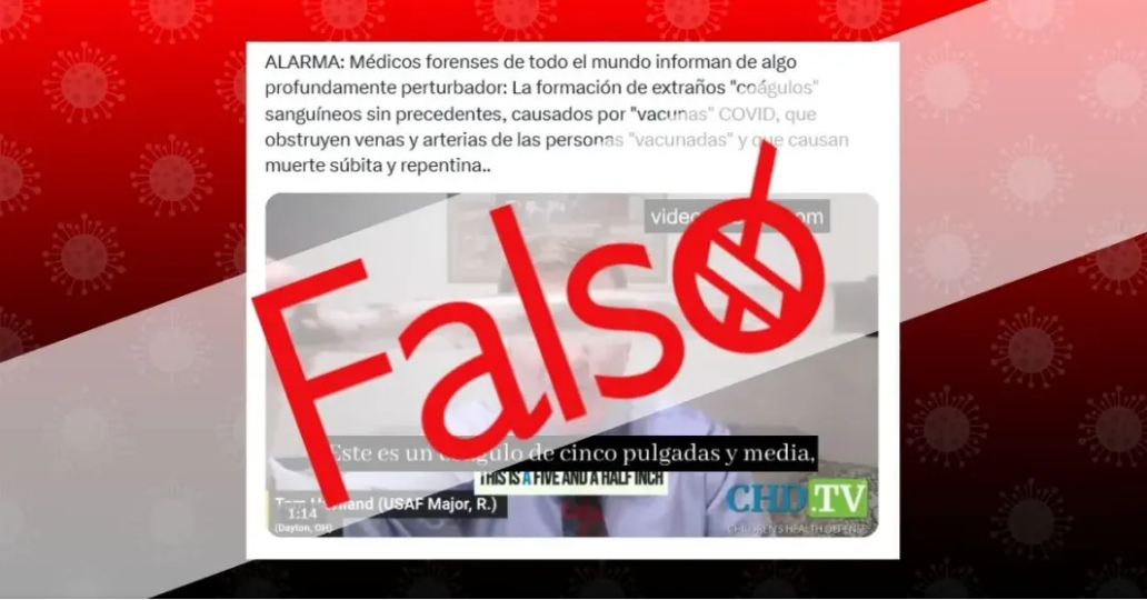 Es falso que vacunas contra el COVID provoquen coágulos fibrosos que causan muerte súbita
