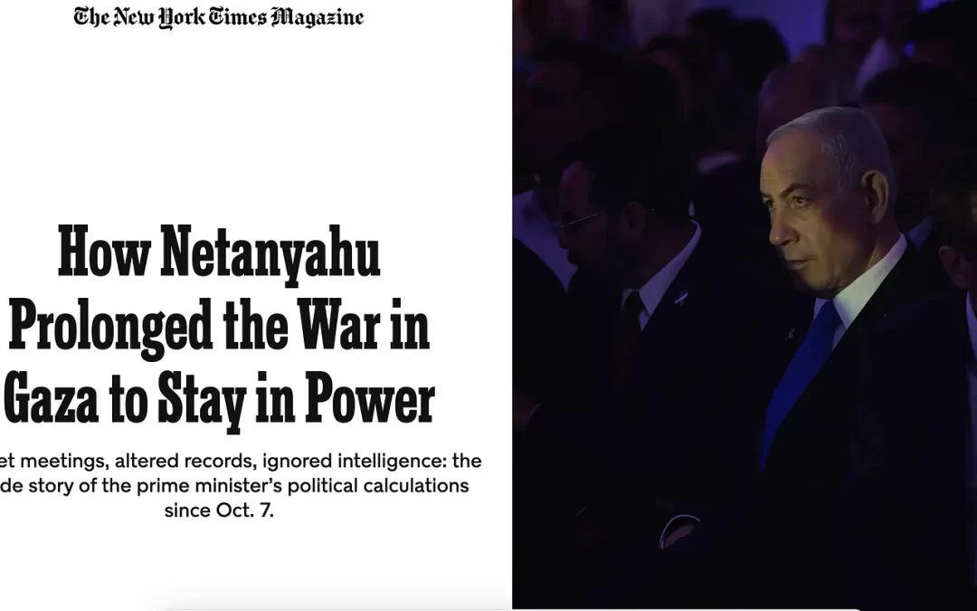 NYT confirma: Netanyahu hace la guerra infinita por interés personal