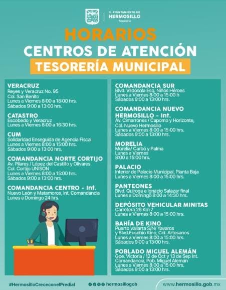 Estas vacaciones atenderán los 13 Centros de Atención de Tesorería Municipal
