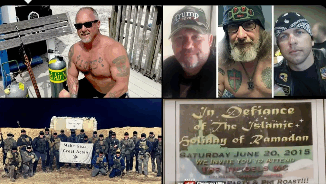 USA: Moteros ultraderechistas, supremacistas islamofobos norteamericanos, asesinos de palestinos en Gaza (Palestina)