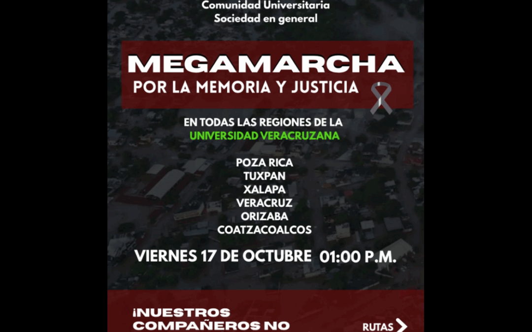 Universiarios convocan protestas por desaparición de compañeros tras inundaciones en Veracruz