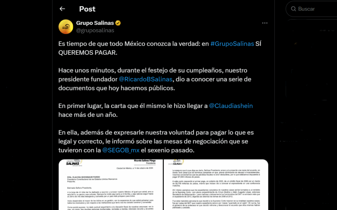Grupo Salinas miente: SAT niega acuerdo sobre multimillonaria deuda