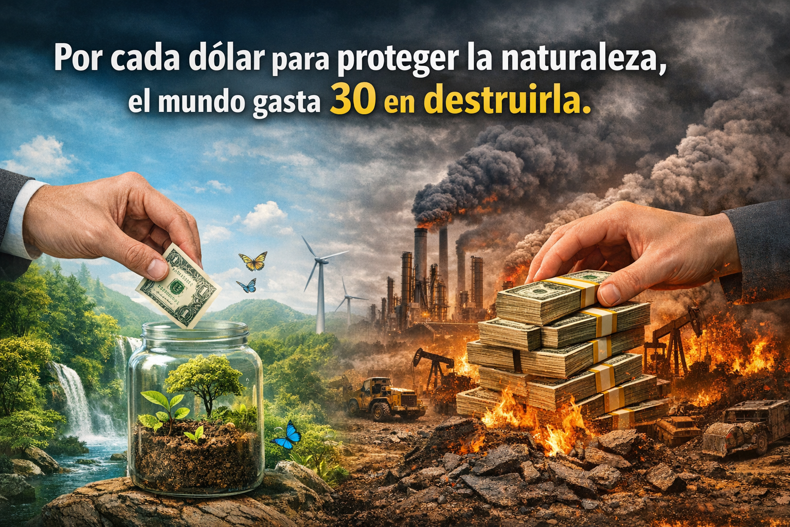 Por cada dólar para proteger la naturaleza, el mundo gasta 30 en destruirla dolar