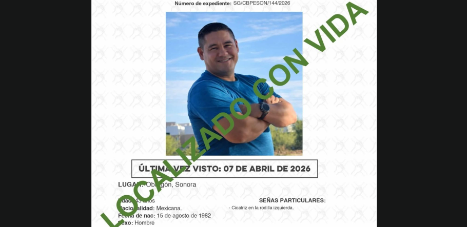 ¡Andaba de viaje! aparece con vida tras reporte de desaparición en Cajeme