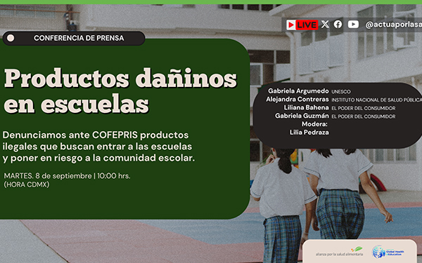 Productos “escolares” tienen tanta azúcar como un refresco y buscan entrar a las escuelas: organizaciones piden intervención de Cofepris
