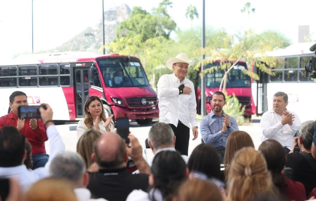 Entregan 20 autobuses nuevos para el transporte de Hermosillo